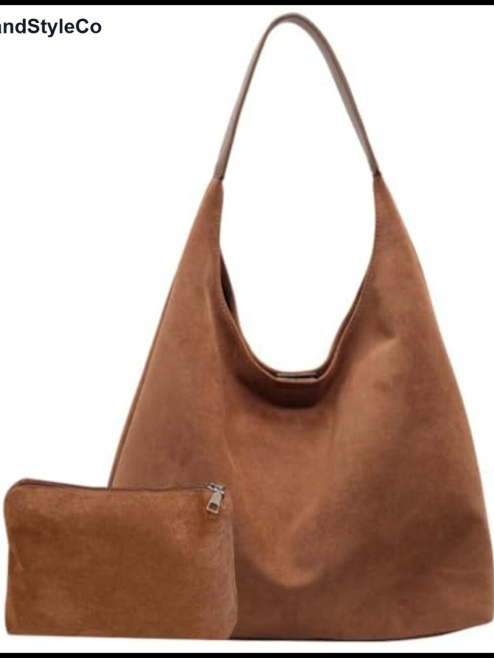Faux Suede Slouchy Tote Shoulder Bag Large Work Travel Underarm Purse